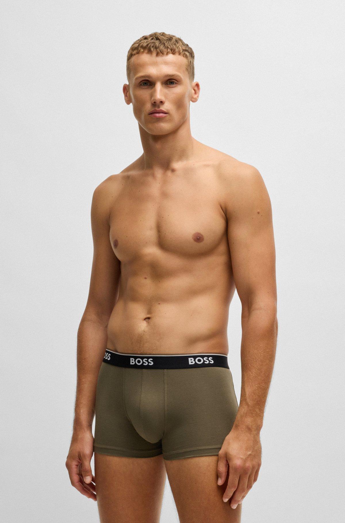 Three-pack of stretch-cotton trunks with logo waistband Product Image