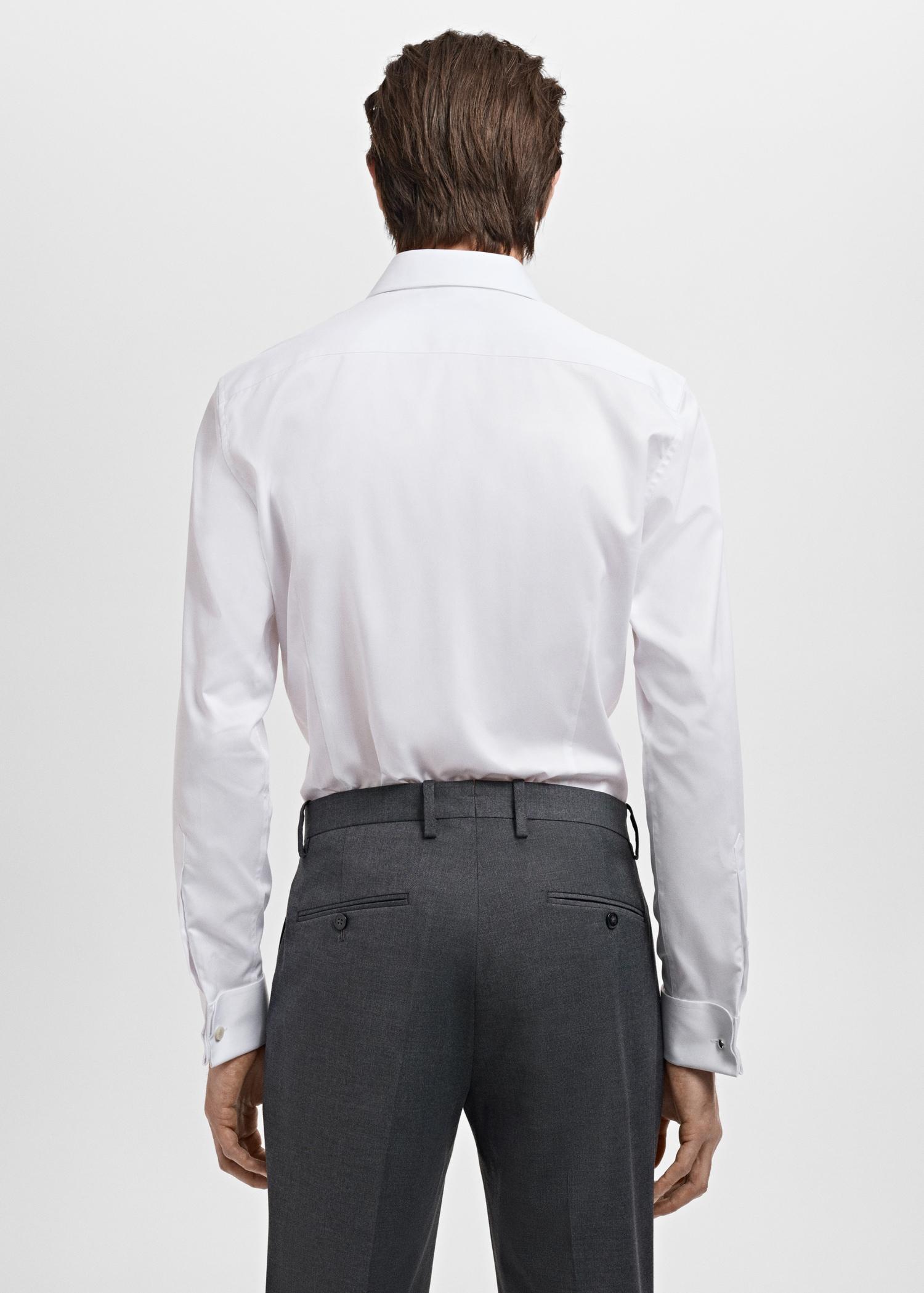 Slim-fit twill fabric suit with shirt cufflinks - Men | MANGO USA Product Image