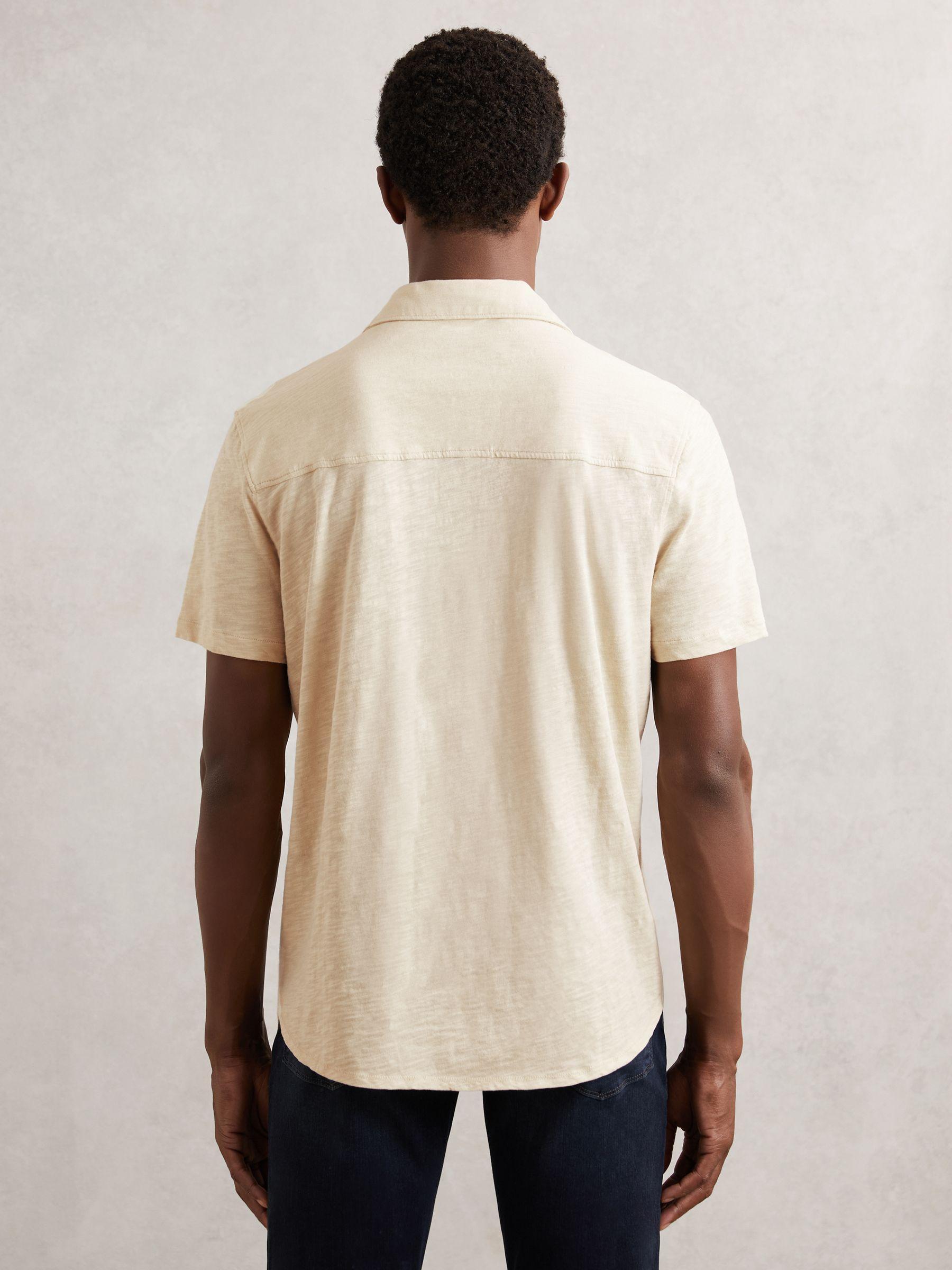 Paige Cotton Short-Sleeve Jersey Shirt in Cream Product Image
