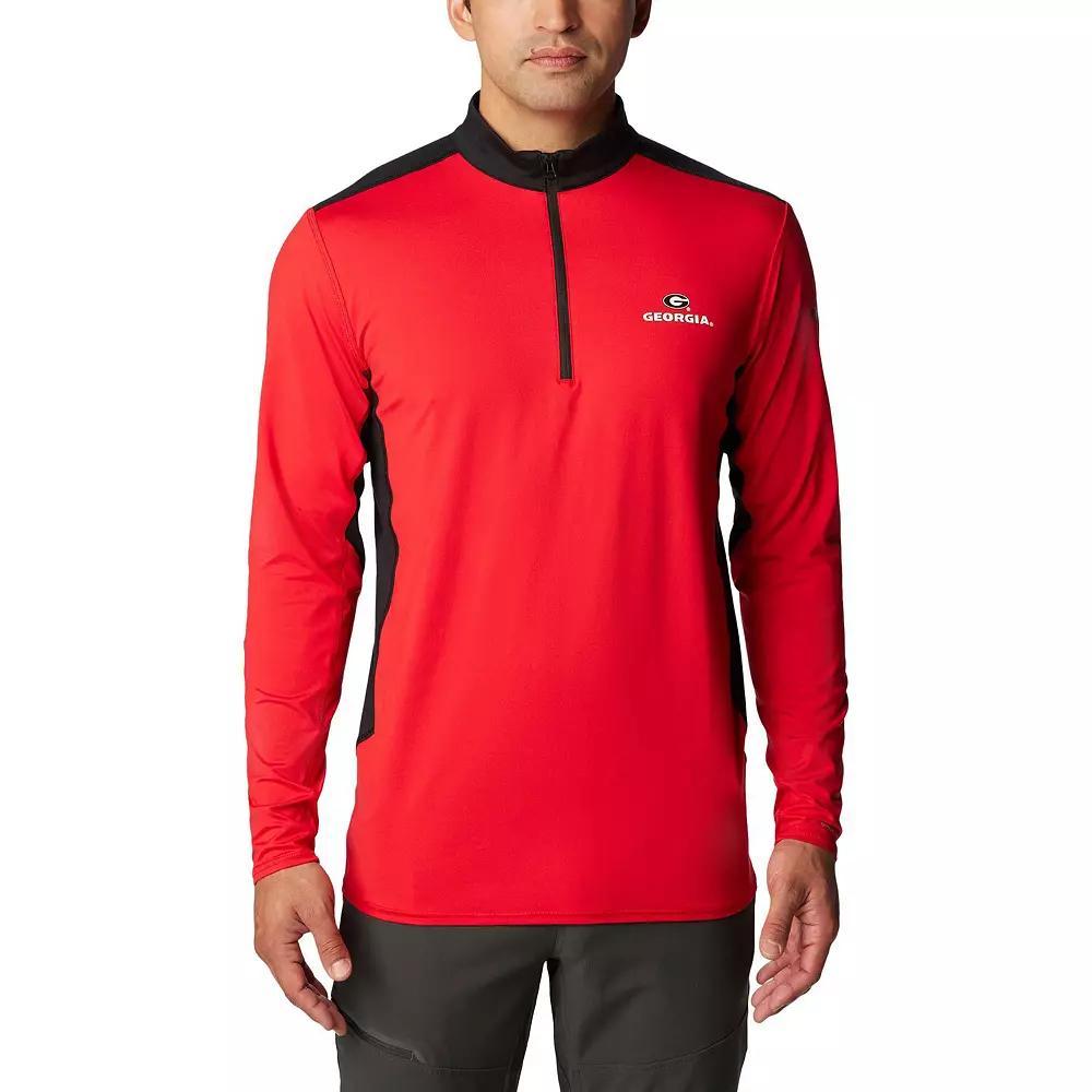 Men's Columbia Red Georgia Bulldogs Tech Trail™ Omni-Shade Quarter-Zip Top, Size: 2XL Product Image