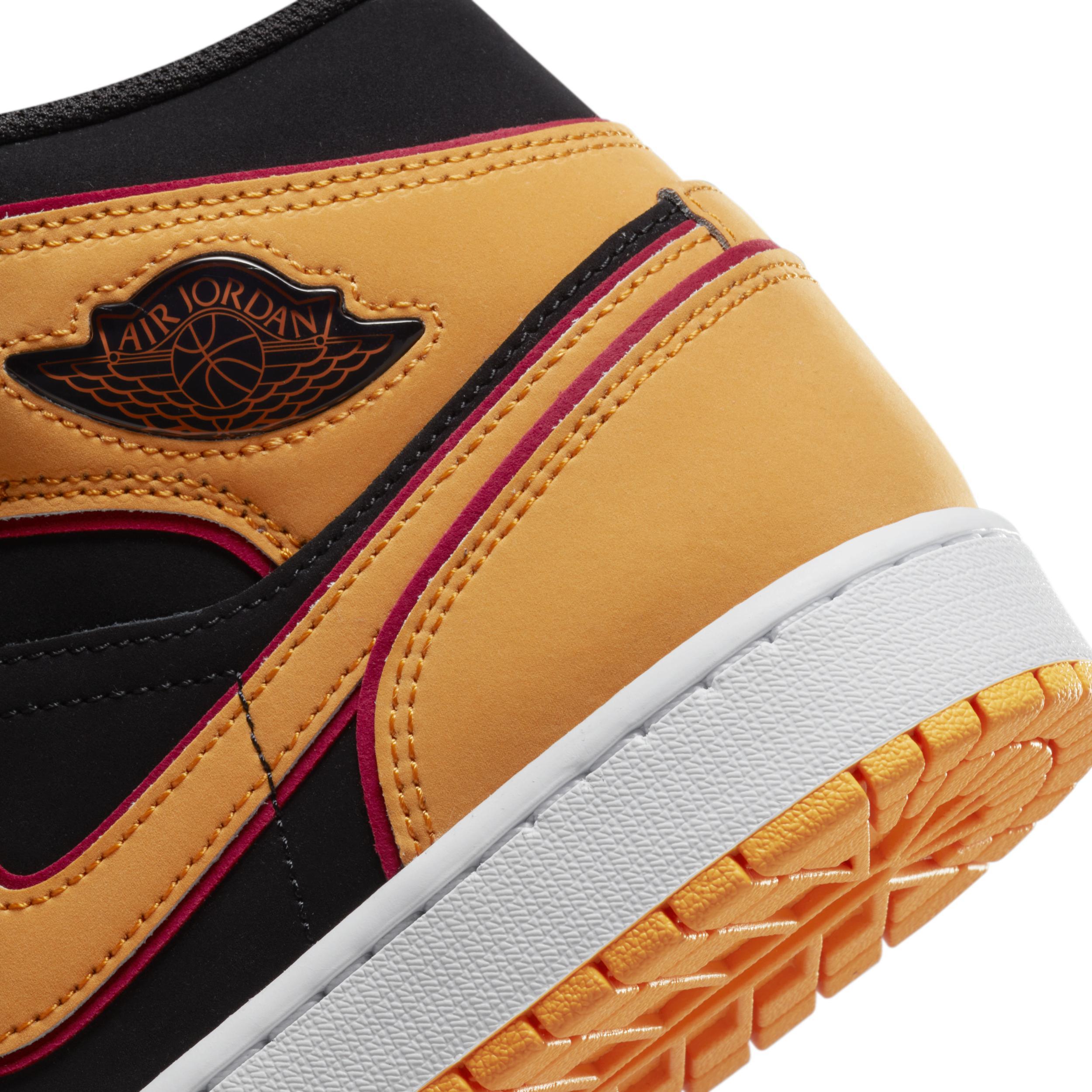 Jordan Mens AJ 1 MID SE V2 - Basketball Shoes Orange/Black/Red Product Image