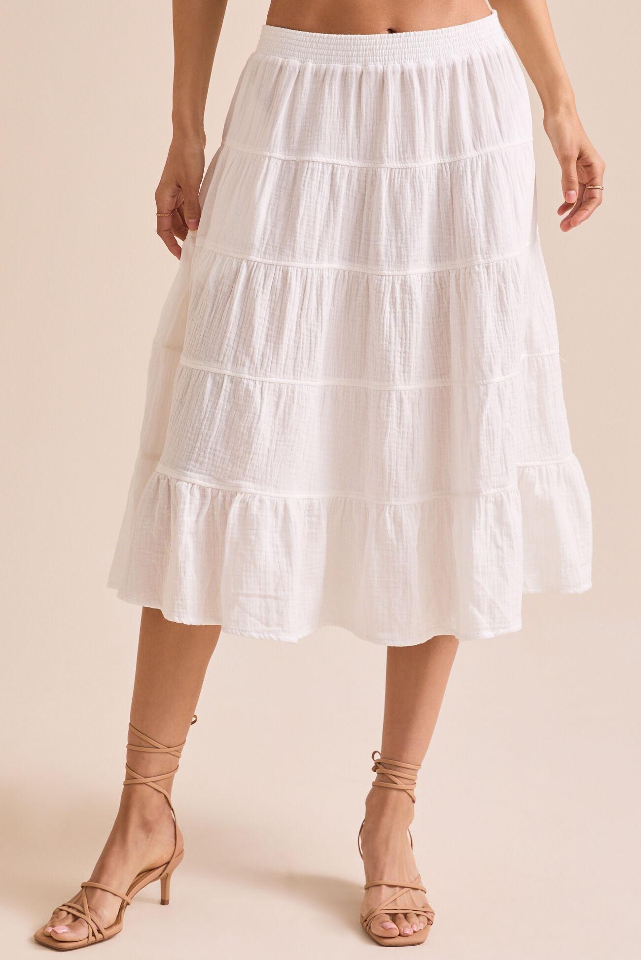 Harlow Bubble Gauze Midi Skirt Product Image