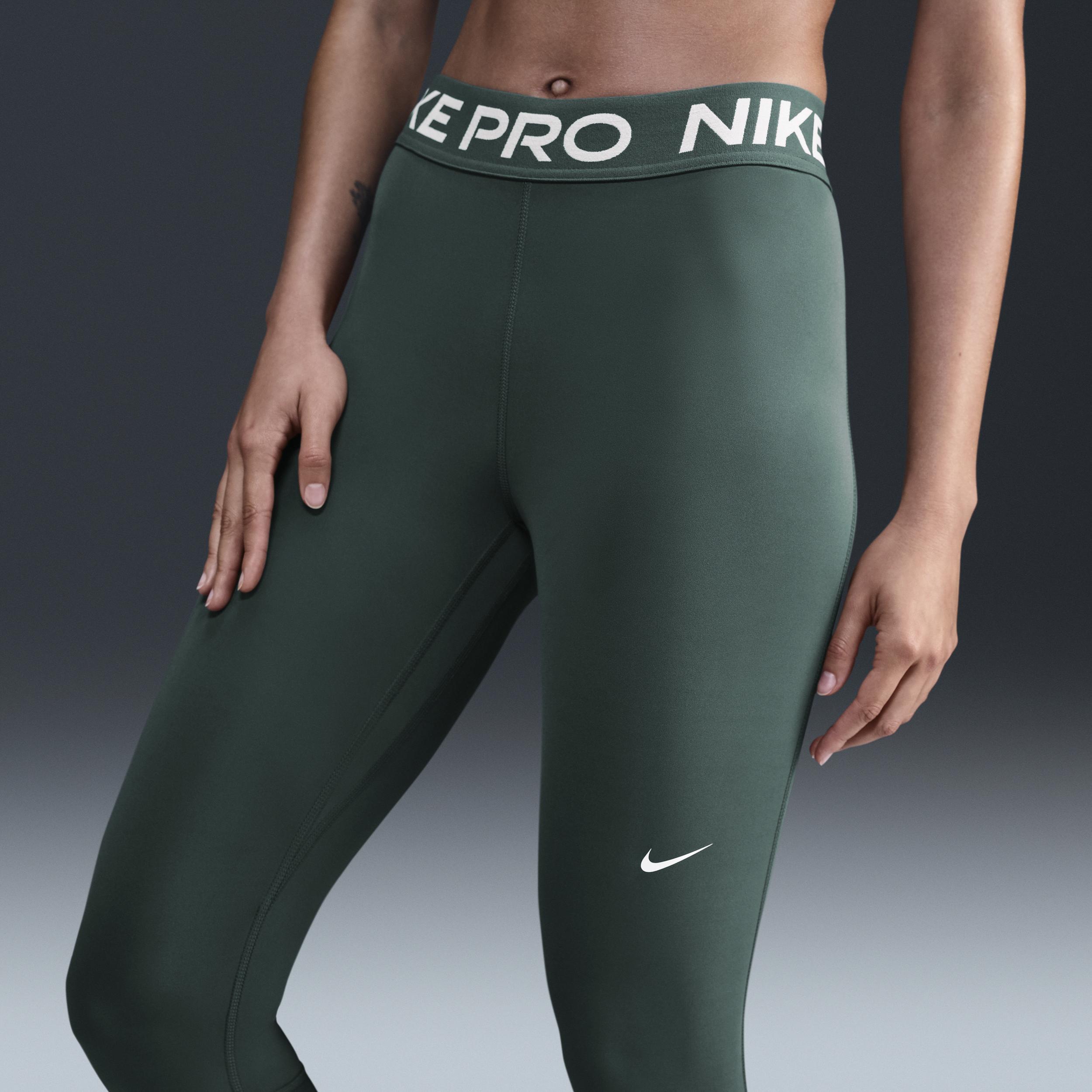 Womens Nike Pro Mid-Rise Crop Mesh-Panel Leggings Product Image