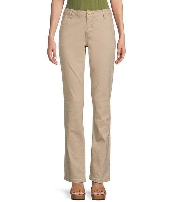 YMI Jeanswear Mid Rise Straight Leg Twill Trouser Pants Product Image