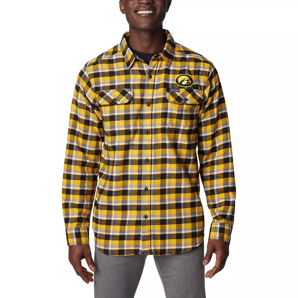 Columbia  Gold Iowa Hawkeyes Flare Gun Flannel Long Sleeve Shirt, Men's, Size: 2XL Product Image