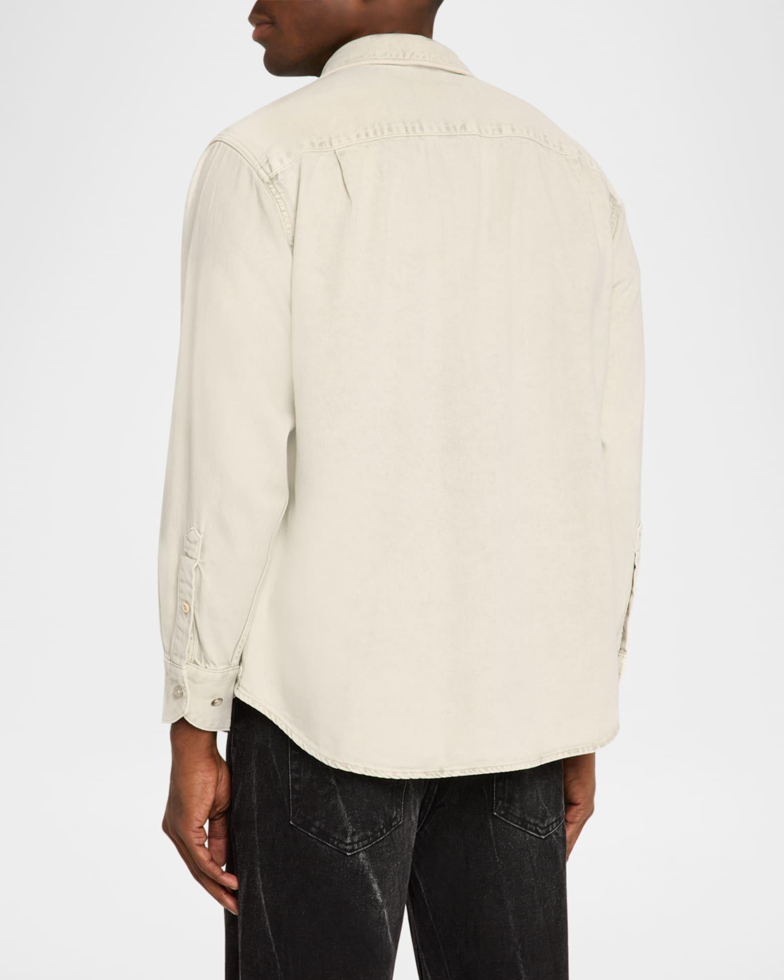 Men's Matthew Denim Casual Button-Down Shirt Product Image