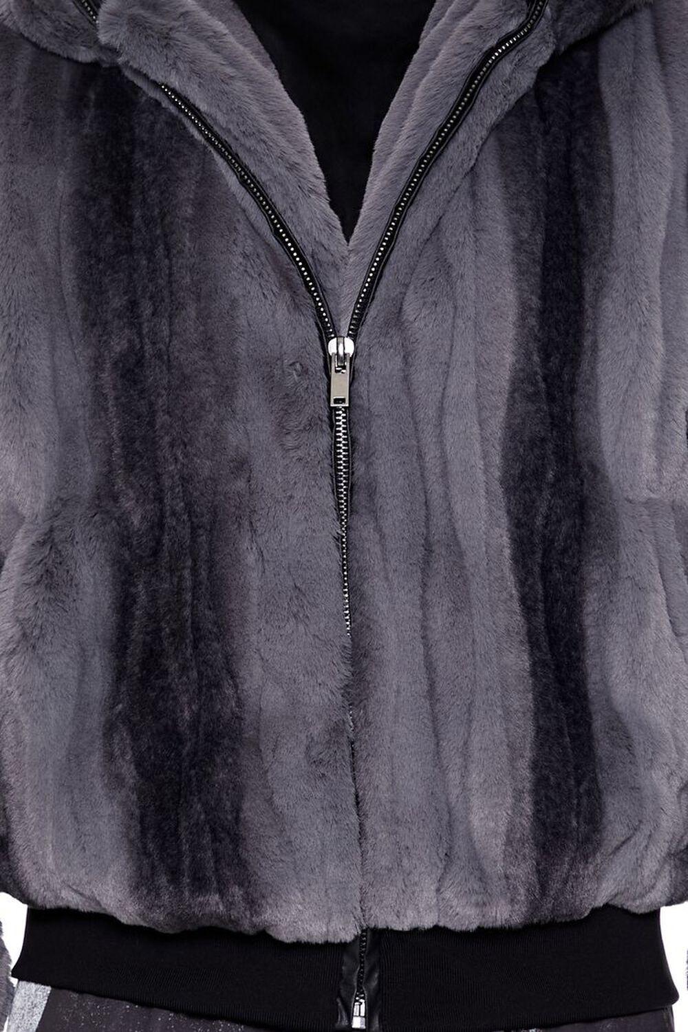 Gradient Faux Fur Zip-Up Jacket | Forever 21 Product Image