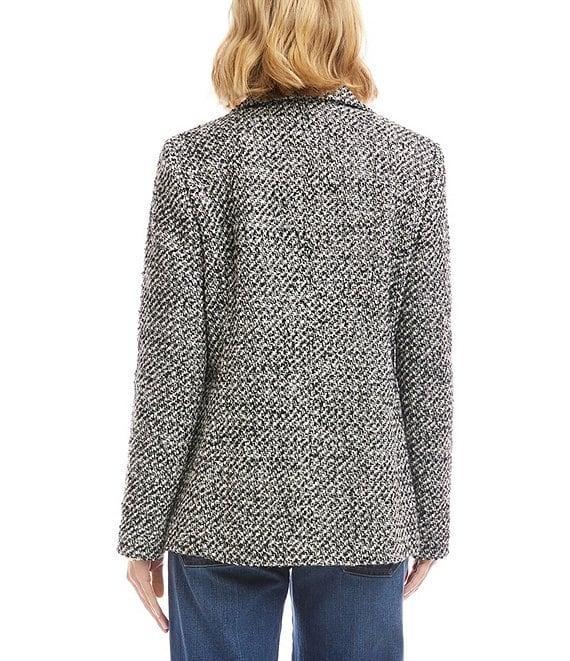 Karen Kane Tweed Wool Blend Notch Lapel Button Front Blazer Product Image