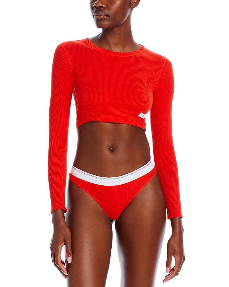 Alexander Wang Ribbed Long Sleeve Cropped Top Product Image