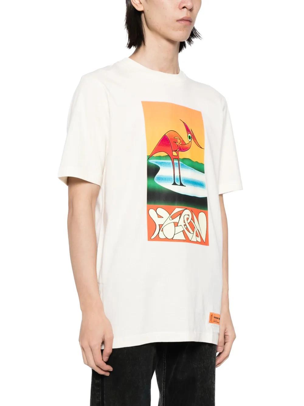 abstract heron-print T-shirt Product Image