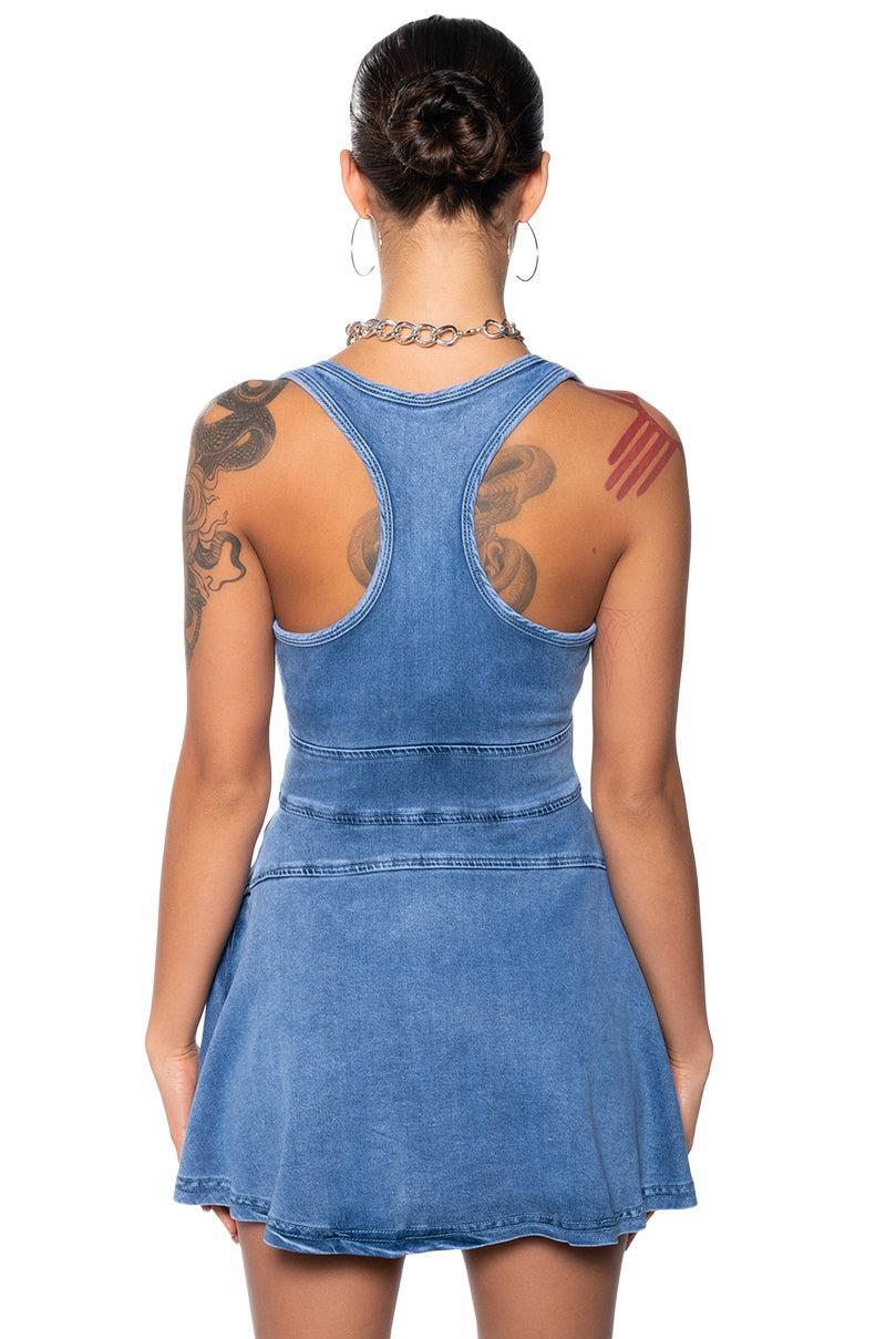 VIVIAN DENIM MINI DRESS Product Image