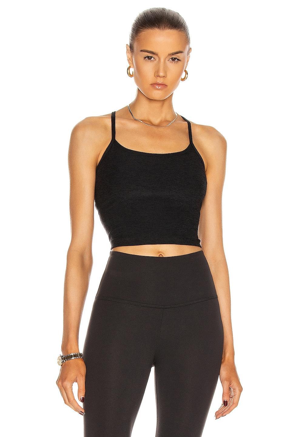 Beyond Yoga Spacedye Slim Racerback Cropped Tank Birch Heather XXS Product Image