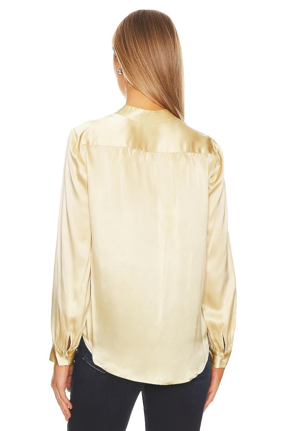 LAgence Bianca Silk Banded Collar Blouse Product Image