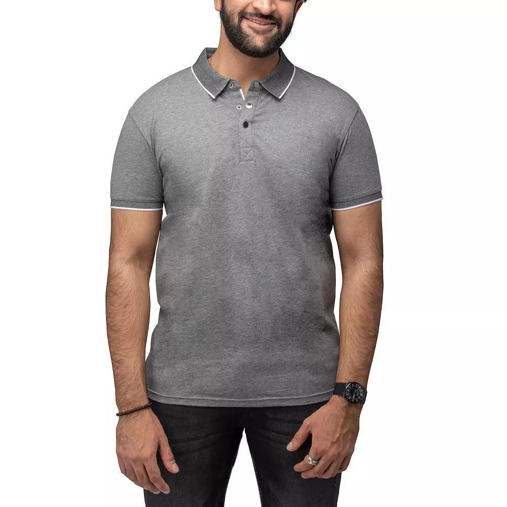 Men's Xray Short Sleeve Snap-Placket Polo, Size: Medium, Heather Grey Product Image