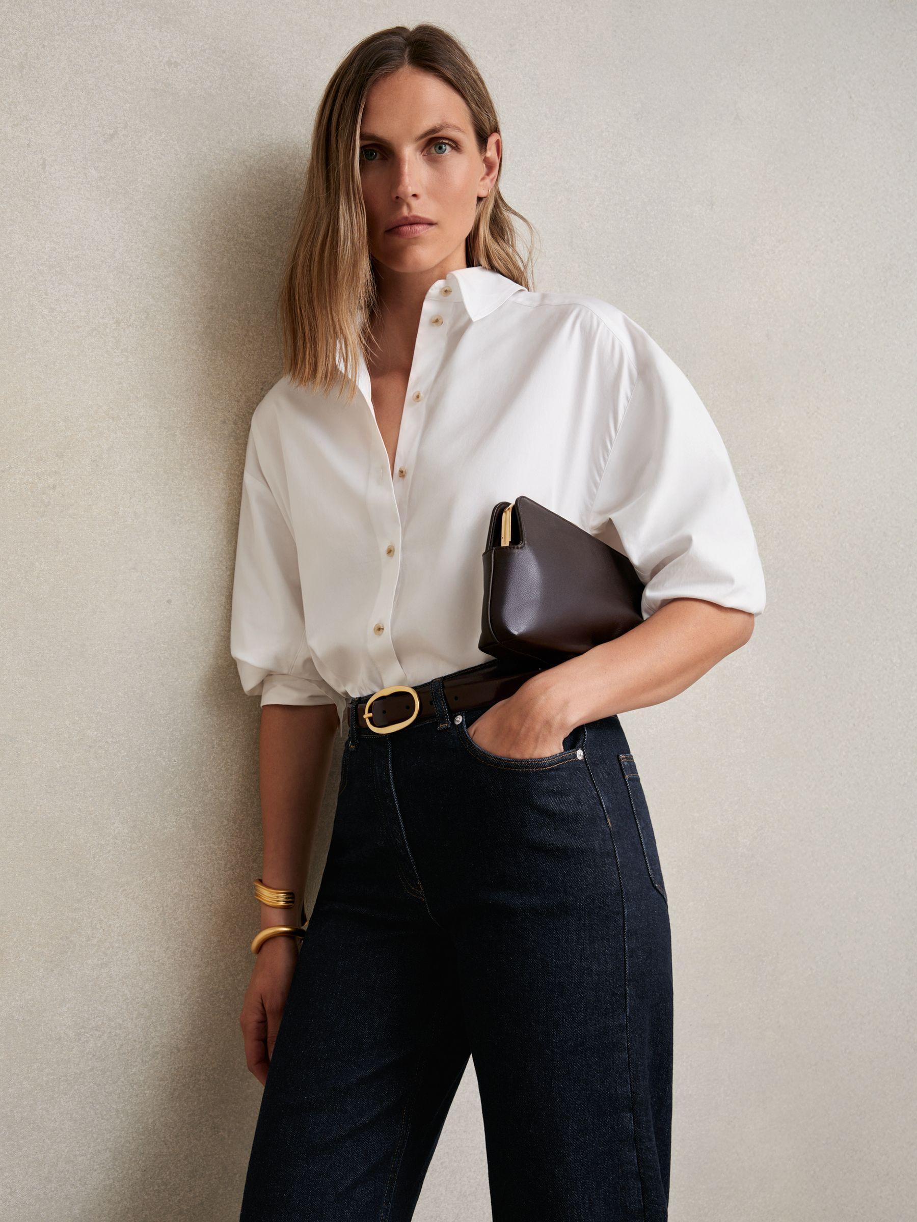 Petite Linen-Blend Single-Breasted Blazer in Blue Product Image