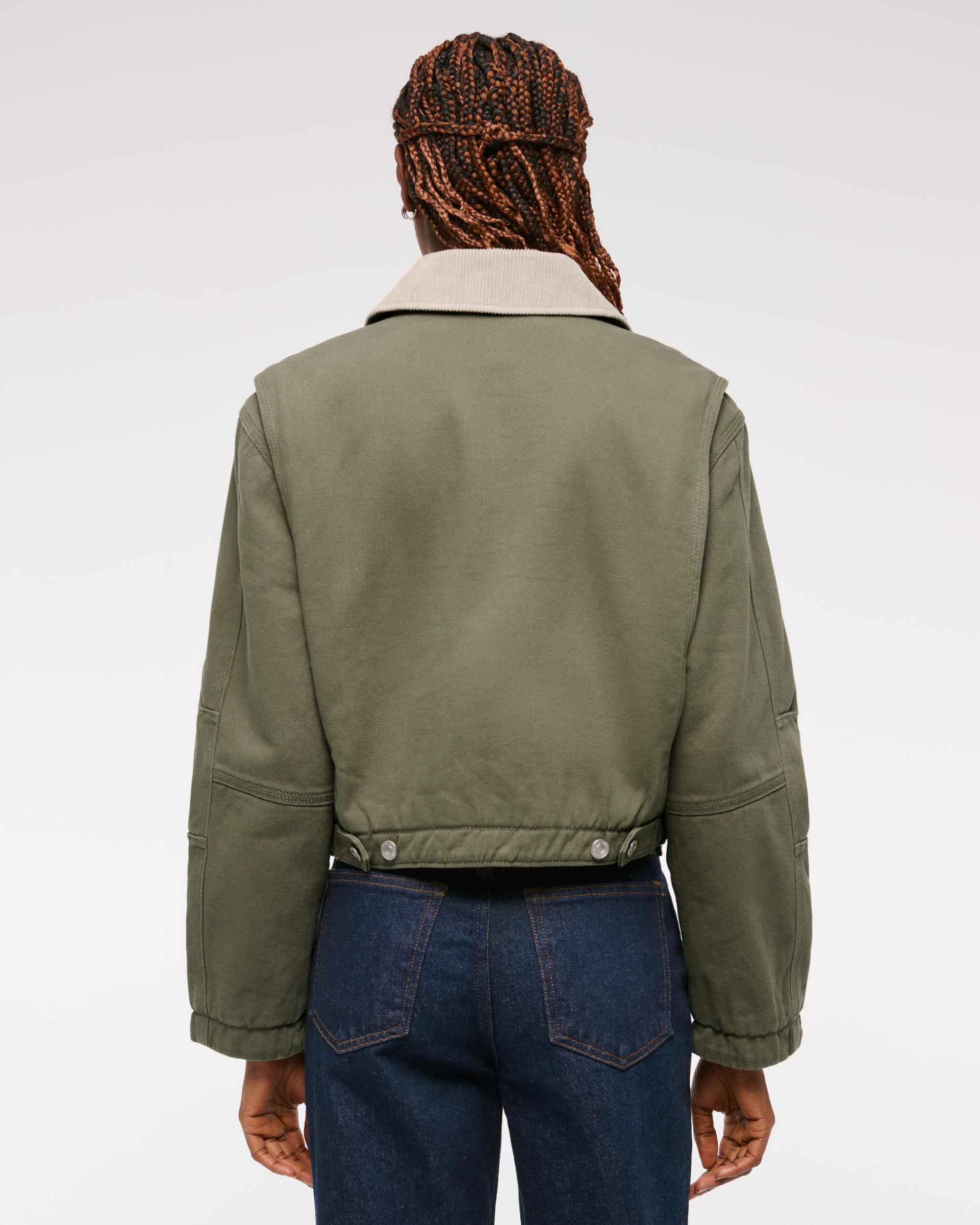 Cropped Twill Workwear Jacket Product Image