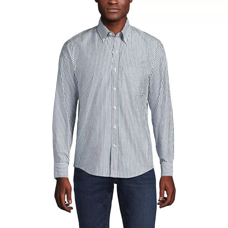 Mens Lands End Traditional-Fit Essential Lightweight Poplin Shirt Eucalyptus Green Product Image