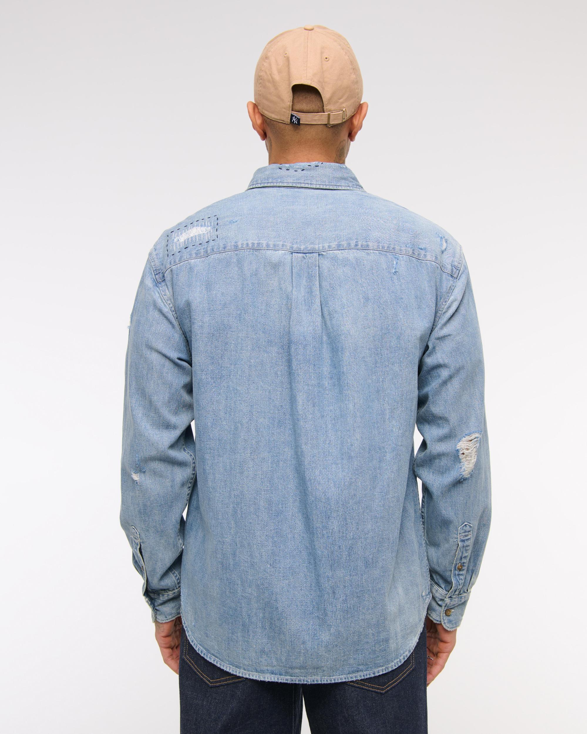 Denim Button-Up Shirt Product Image