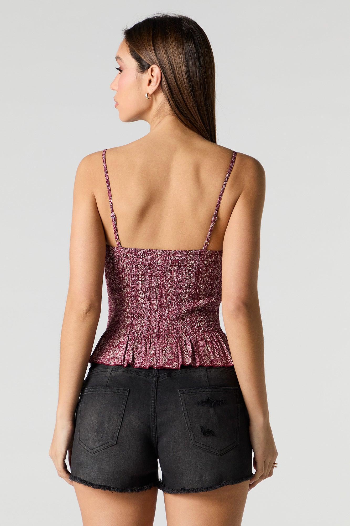 Smocked Peplum Cami Female Product Image