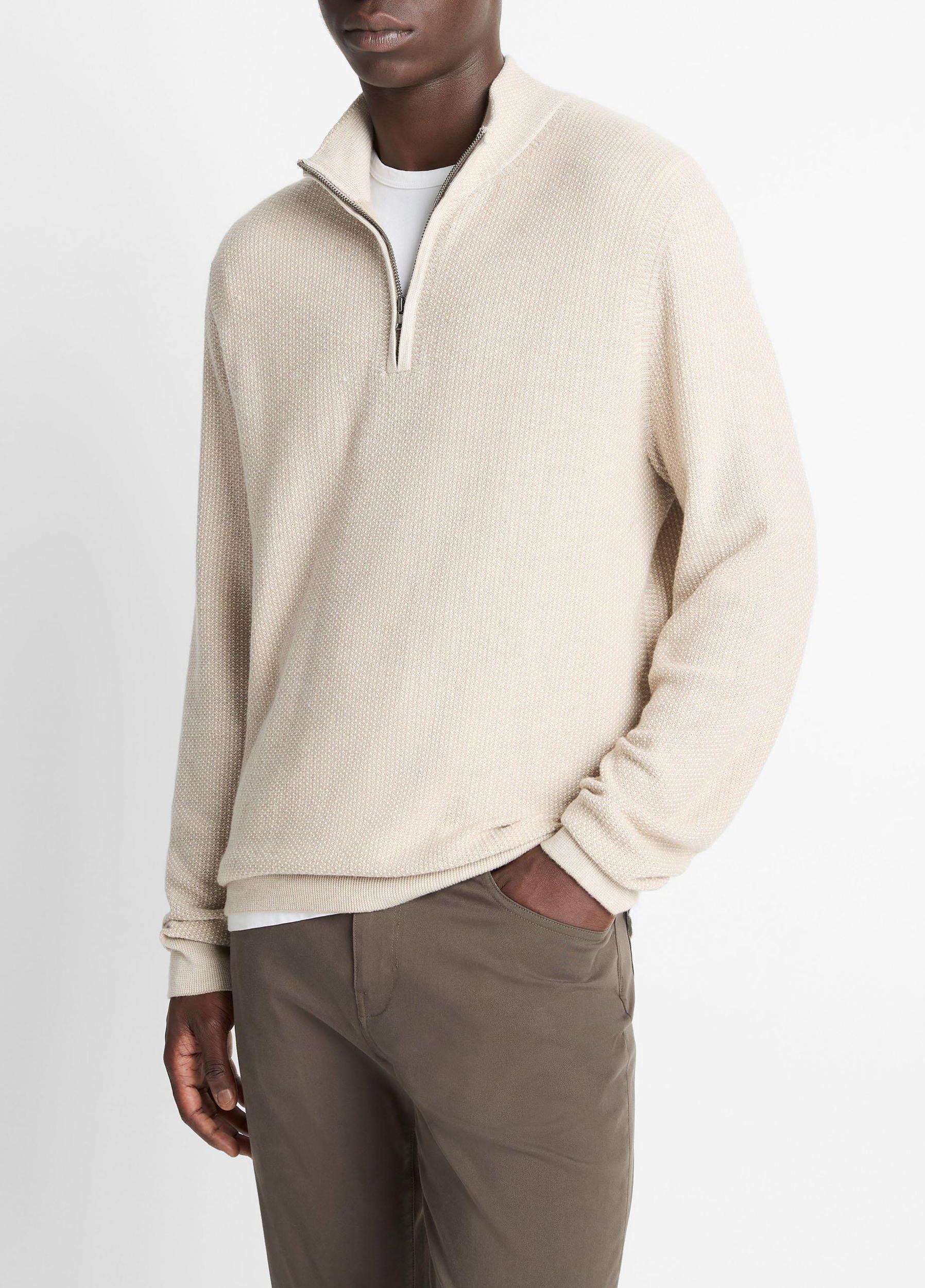 Geo-Jacquard Wool-Blend Quarter-Zip Sweater Product Image
