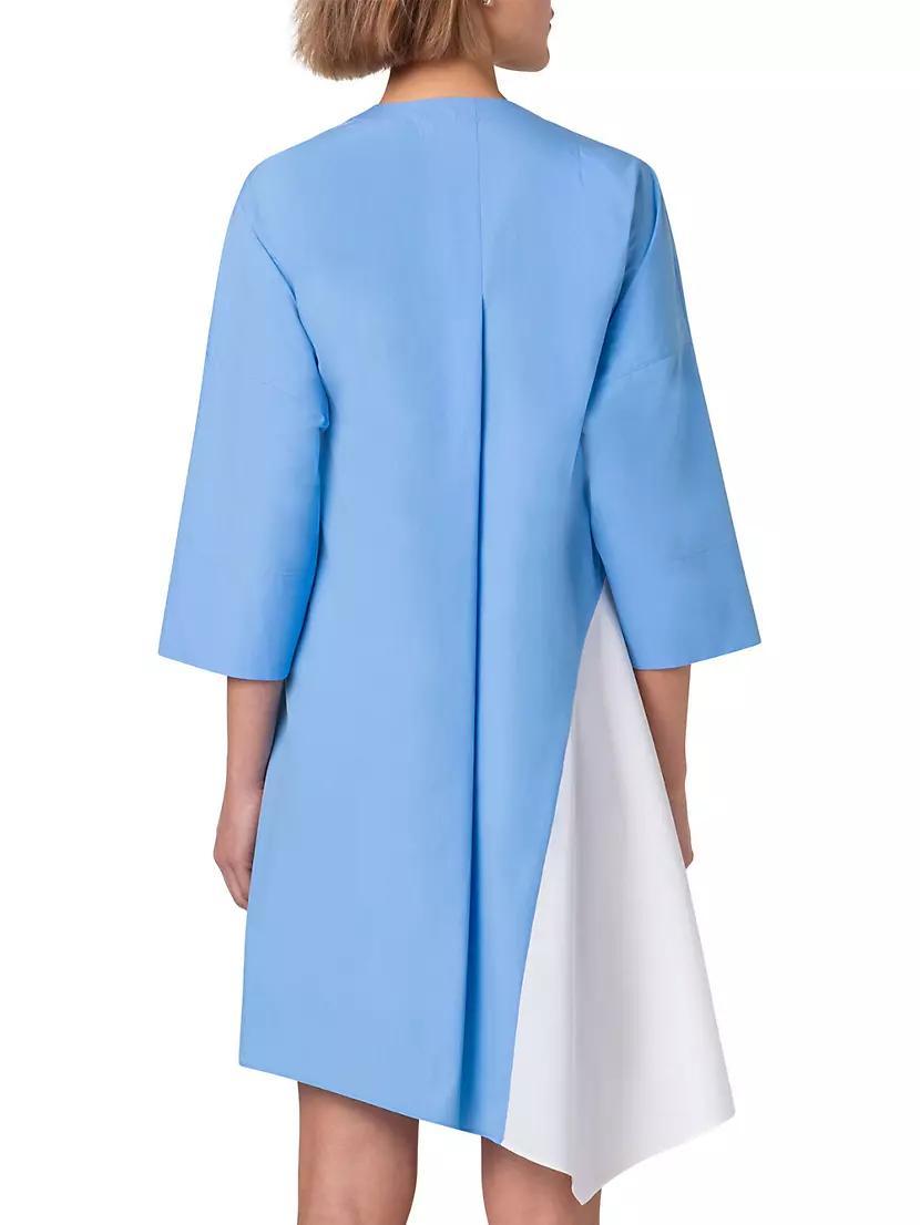 Asymmetric Two-Tone Cotton Poplin Dress Product Image
