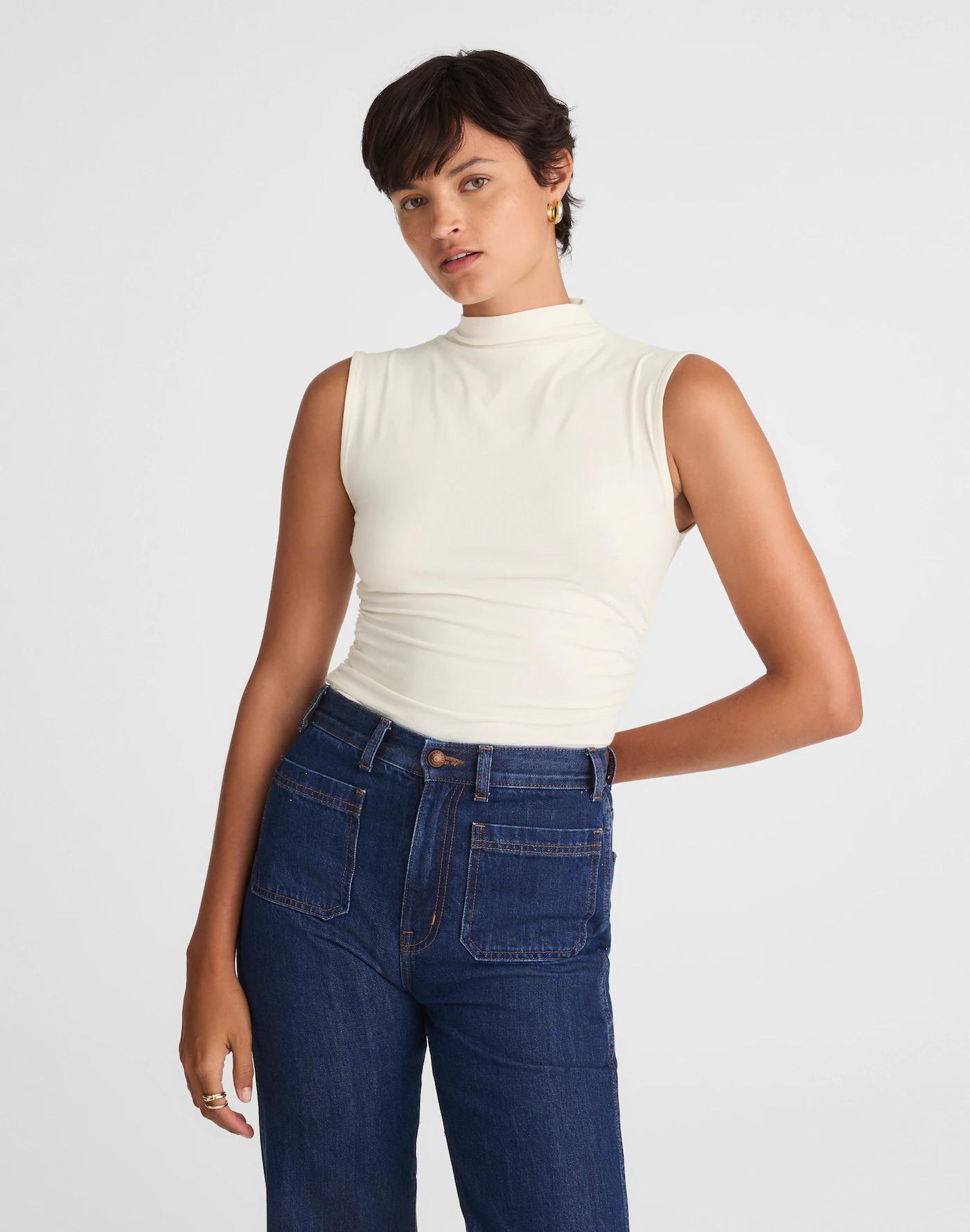 Ruched Mockneck Tank Product Image