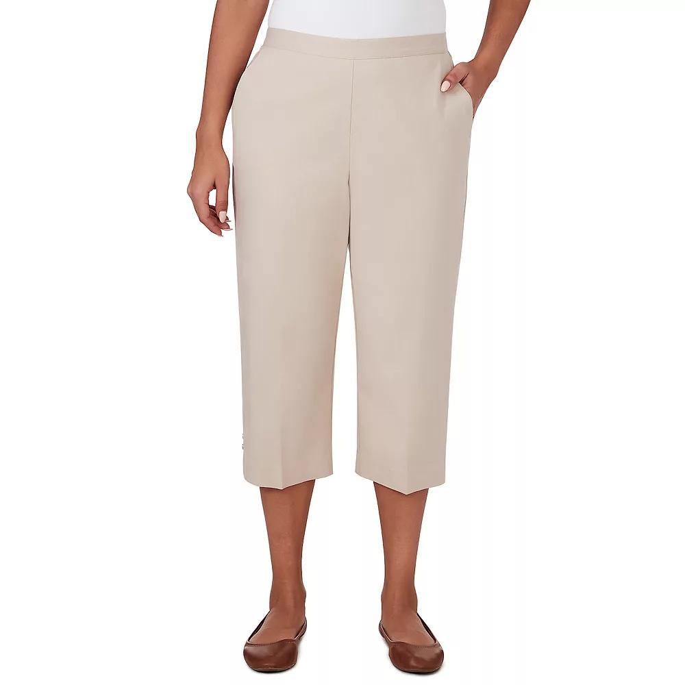 Women's Alfred Dunner Denim Twill Split Hem Capri Pants, Size: 14, Grey Product Image