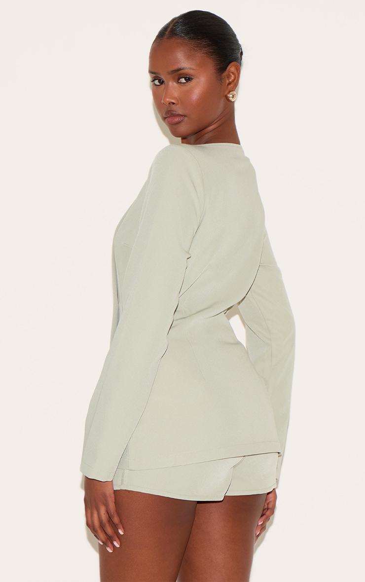 Clay Woven Asymmetric Button Tailored Skort Romper Product Image