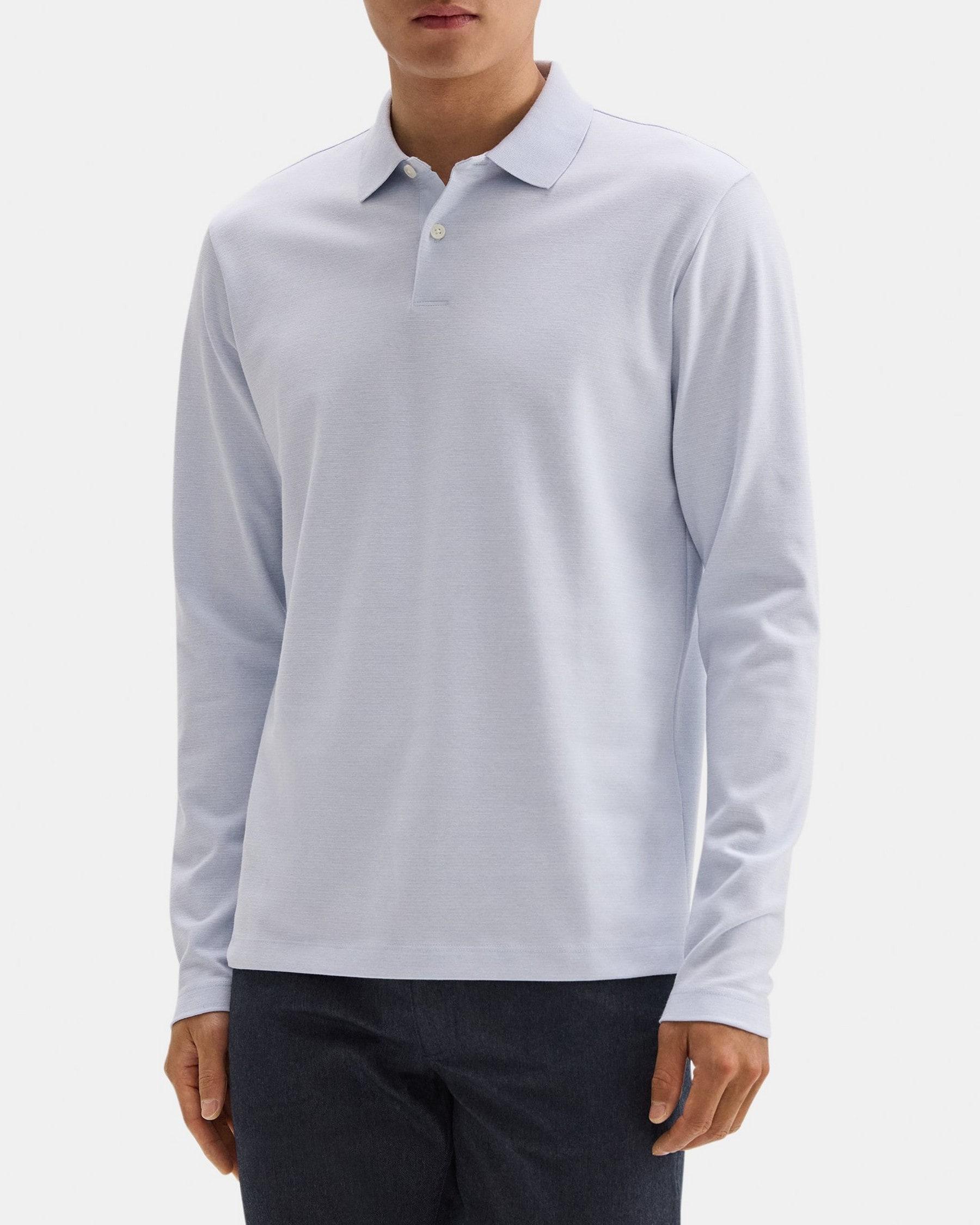 Standard Long-Sleeve Polo in Cotton-Blend Product Image