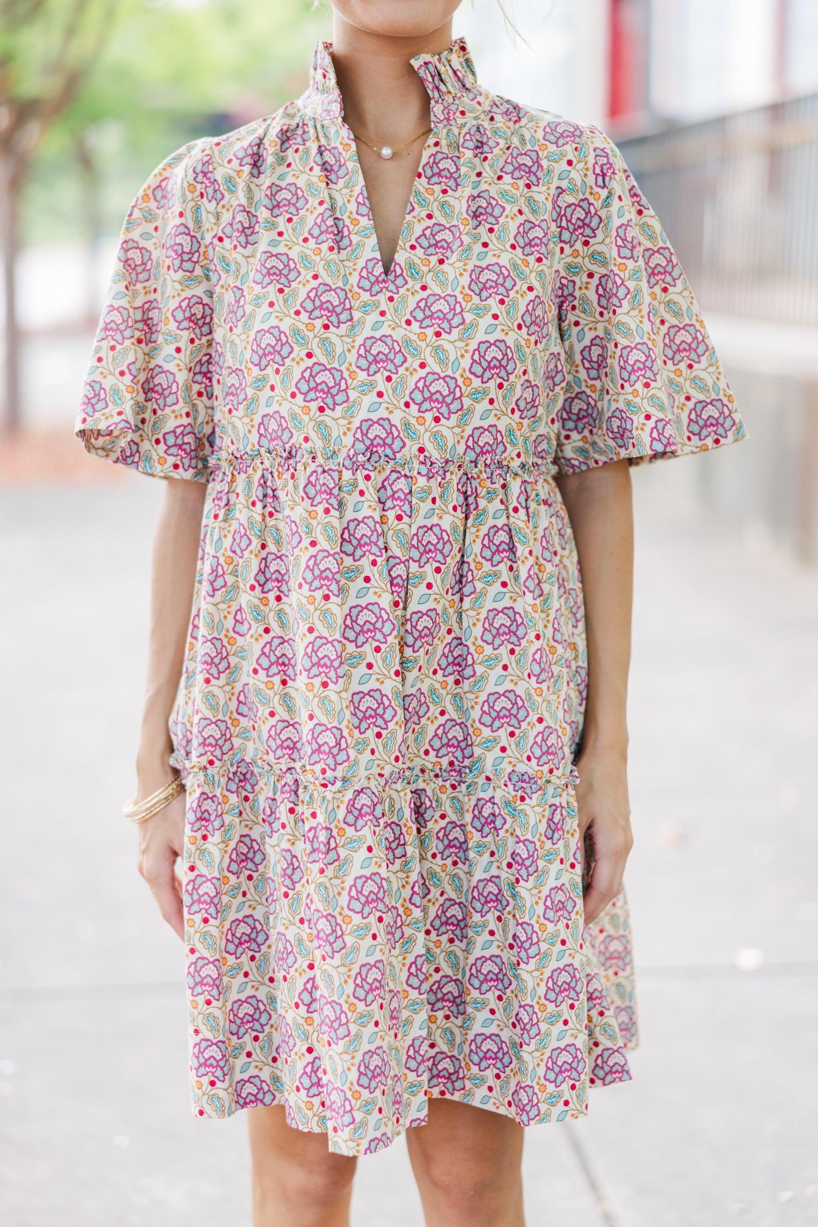 Feeling Your Best Magenta Purple Paisley Dress Female Product Image