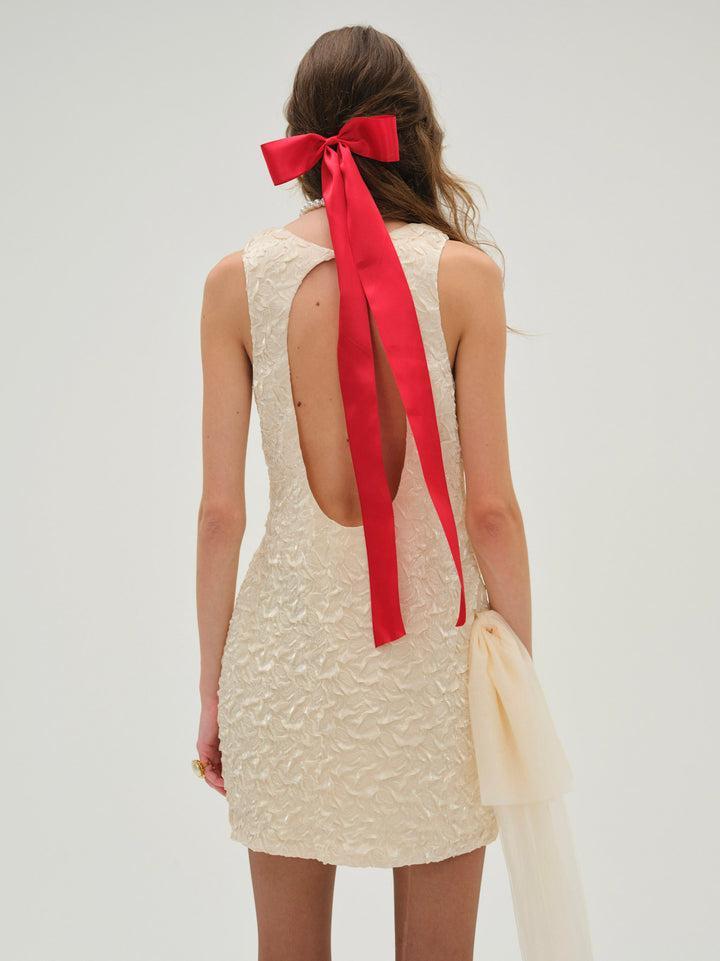 Frosted Organza Mini Dress — Ivory Product Image