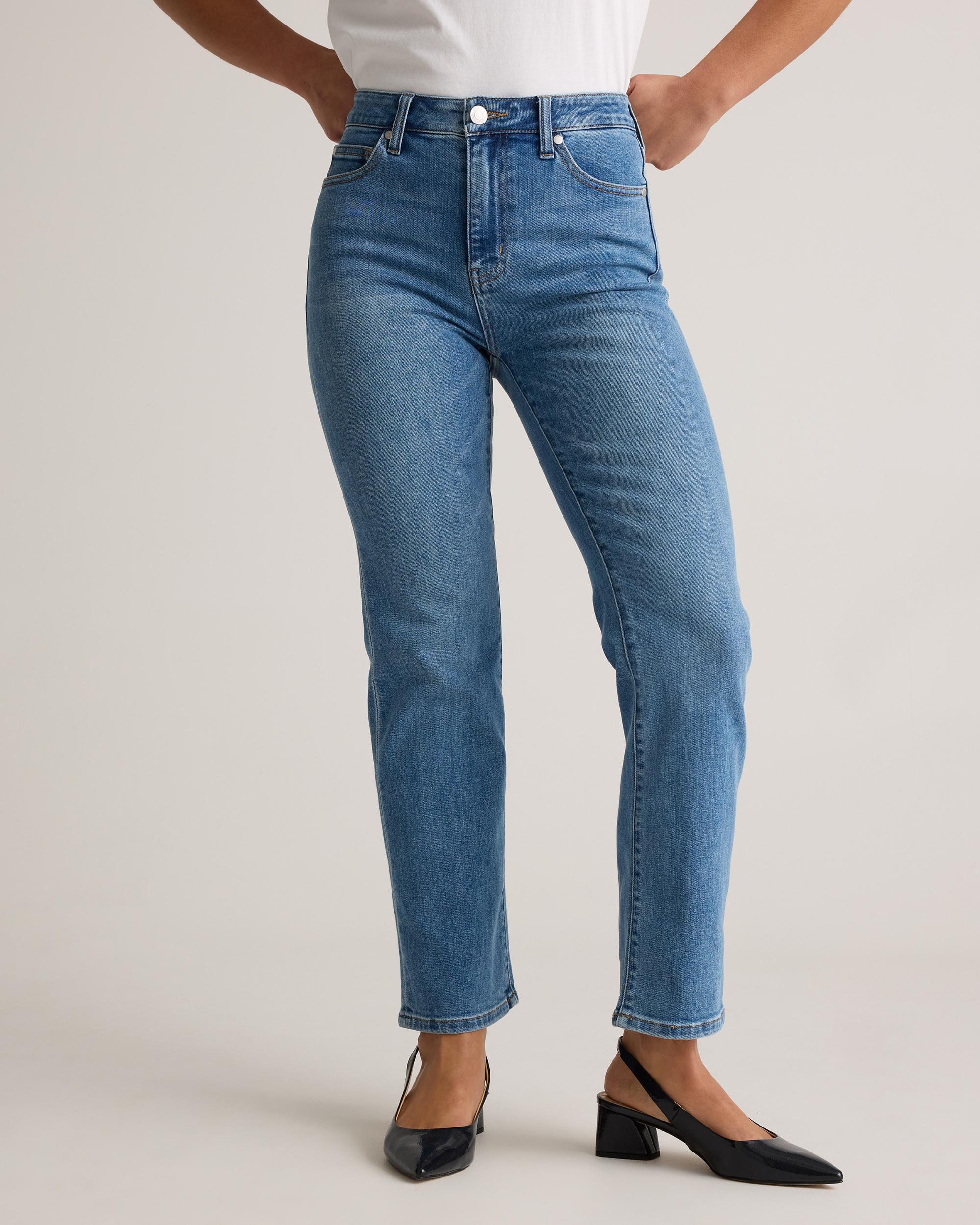 Quince | Women's Bella Stretch Straight Jeans Organic Cotton Product Image