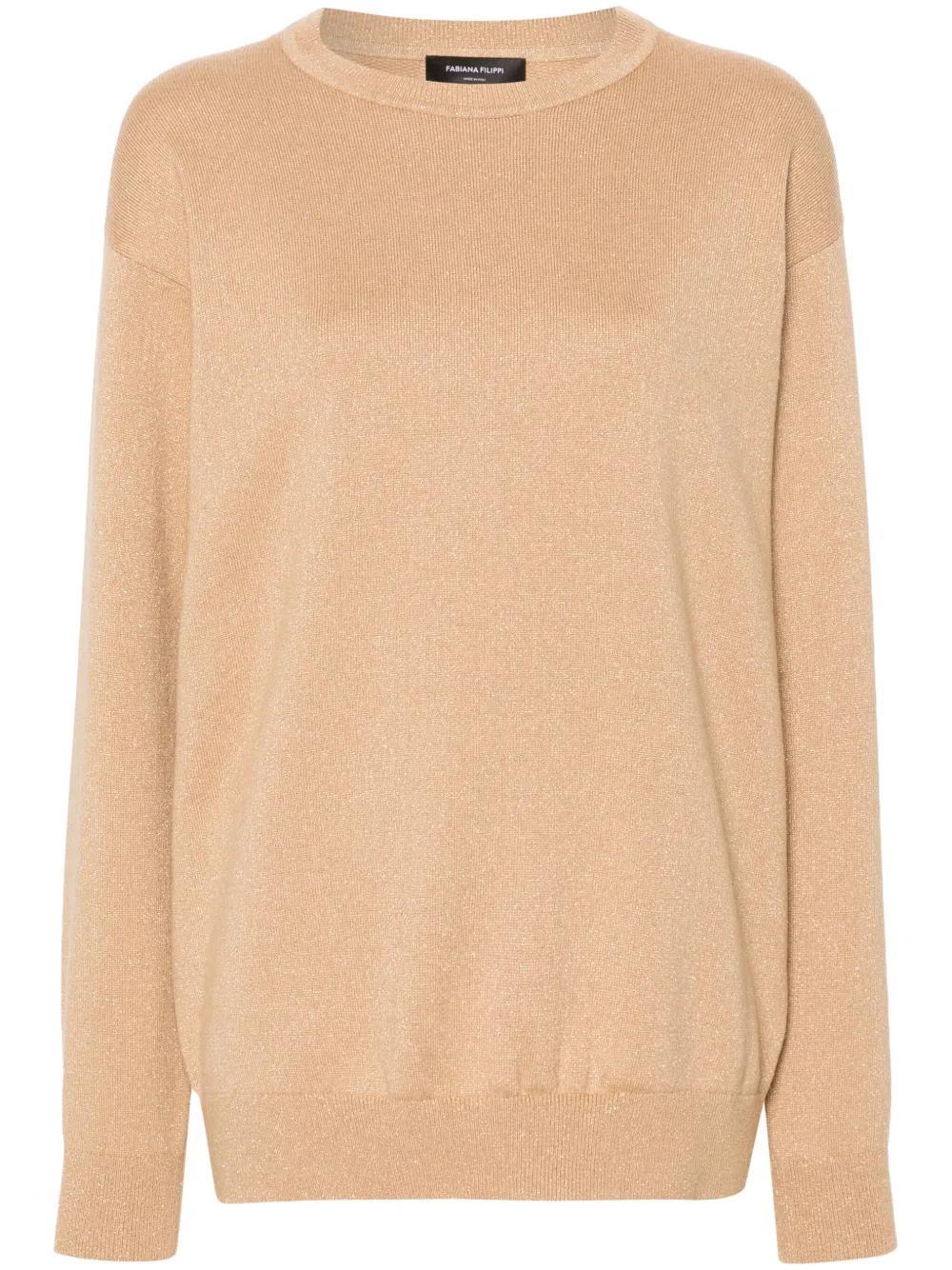 FABIANA FILIPPI Lurex-detail Sweater In Brown Product Image
