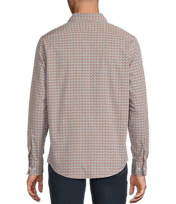 Cremieux Premium Denim Geo Print Stretch Long Sleeve Woven Shirt Product Image