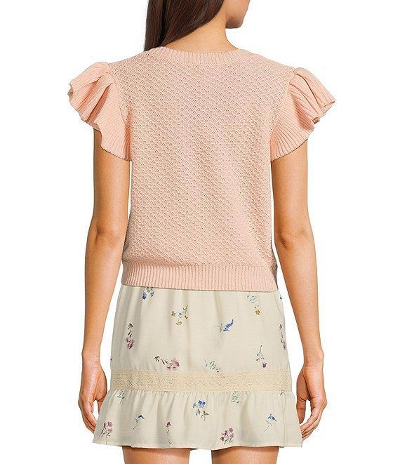 Sadie & Sage Ruffle Cap Sleeve Sweater Top Product Image