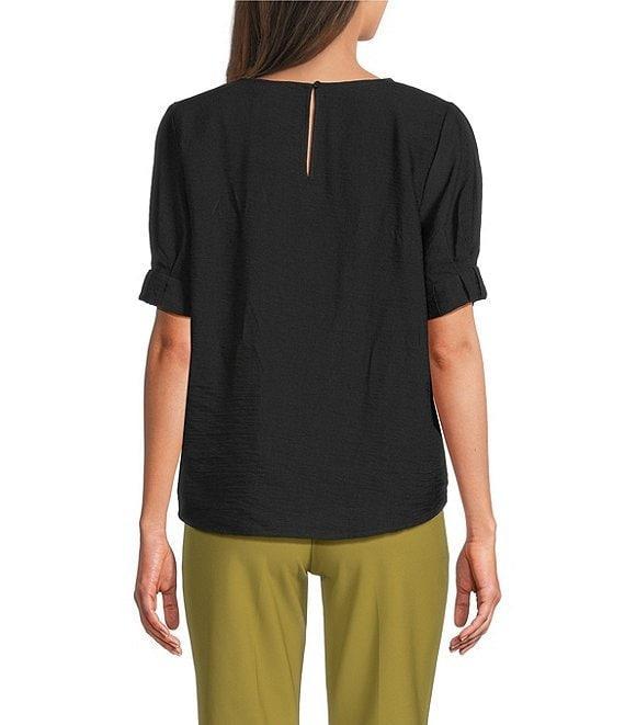 DKNY by Donna Karan Crinkle Roll Short Sleeve Crew Neck Top Product Image