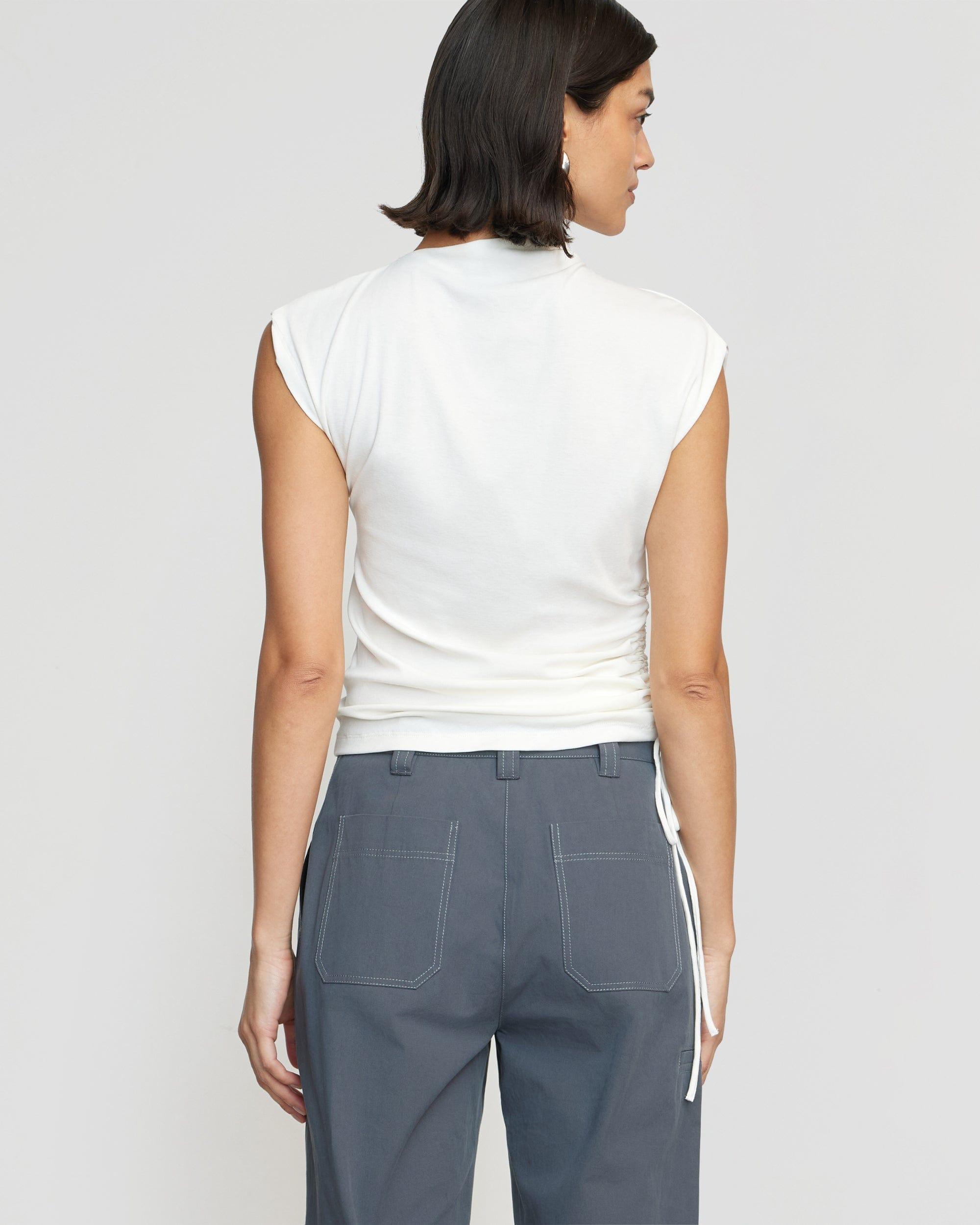 Jocelyn Asymmetric Ruched-Side Tee Product Image