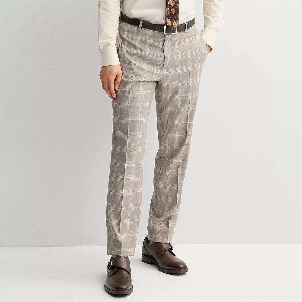 Men's Apt. 9® Premier Flex Performance Extra-Slim Washable Suit Pants, Size: 32 X 32, Plaid Product Image