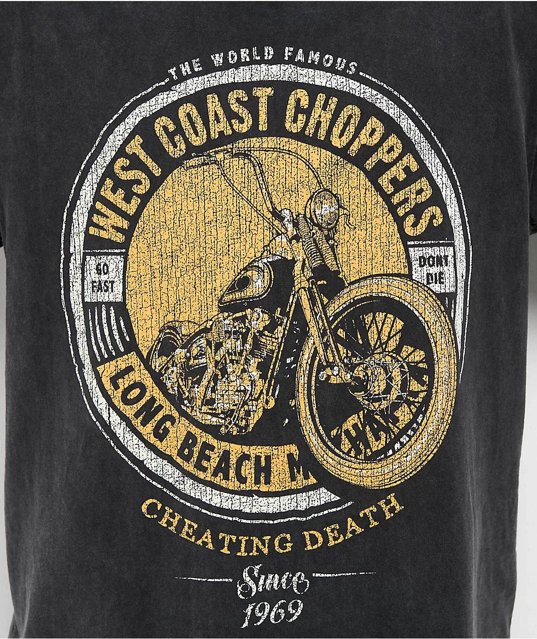 West Coast Choppers Cheating Death Black Wash T-Shirt Product Image
