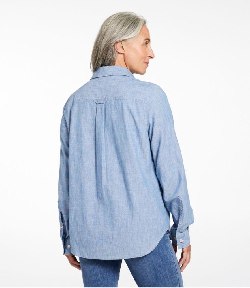 
                            Women's Essential Cotton Shirt, Chambray Long Sleeve
                         Product Image