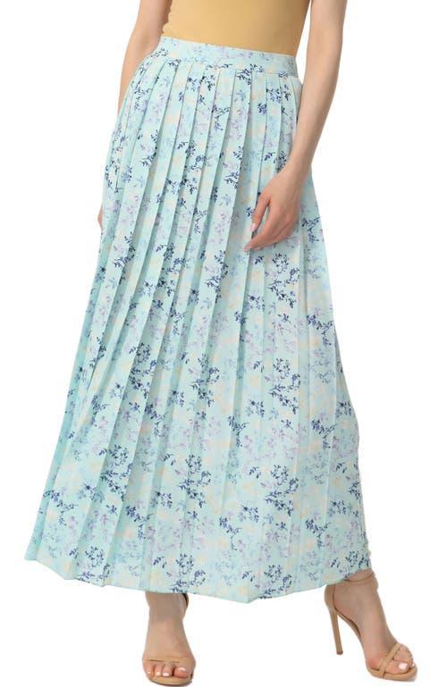 Kimi & Kai Women's Print Box Pleat Maxi Skirt in Purple Pink at Nordstrom, Size X-Large Product Image