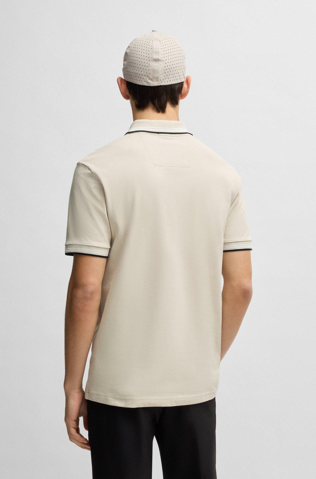 Stretch-cotton slim-fit polo shirt with branding Product Image