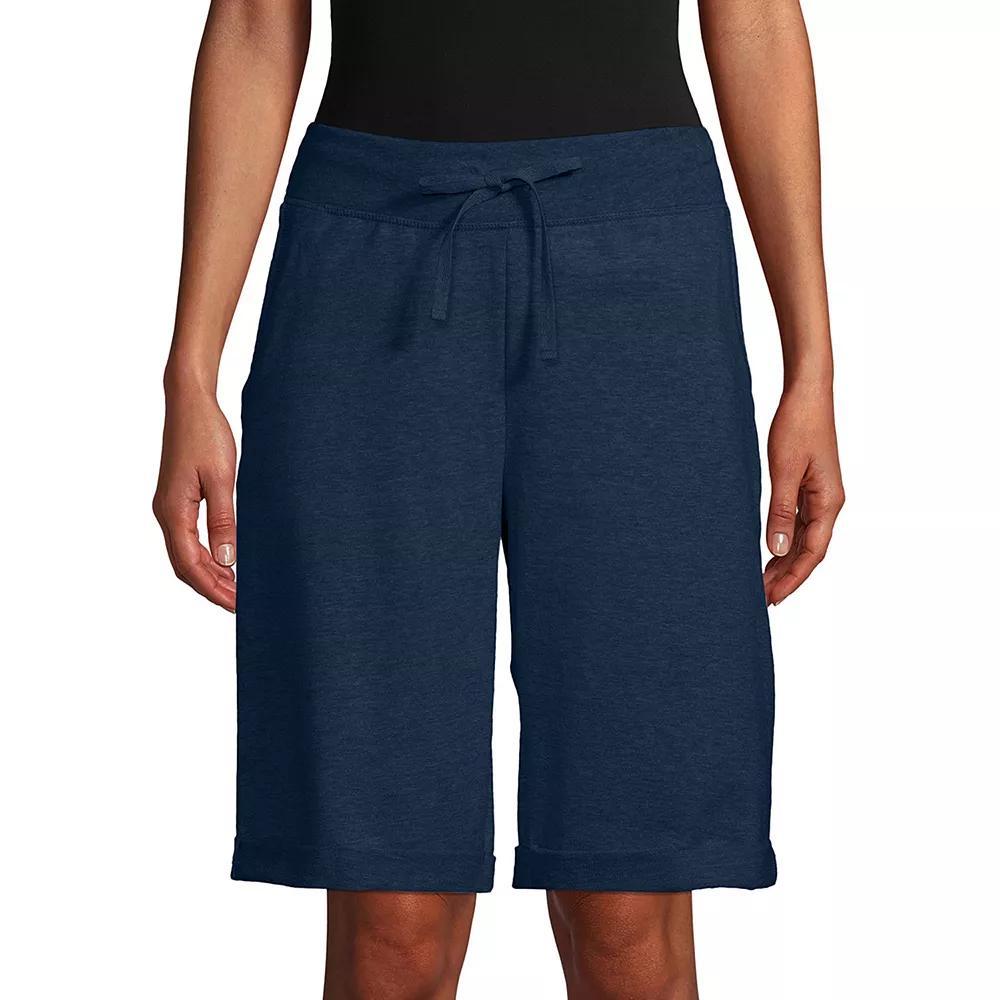 Women's Hanes® French-Terry Bermuda Shorts, Size: Large, Blue Product Image