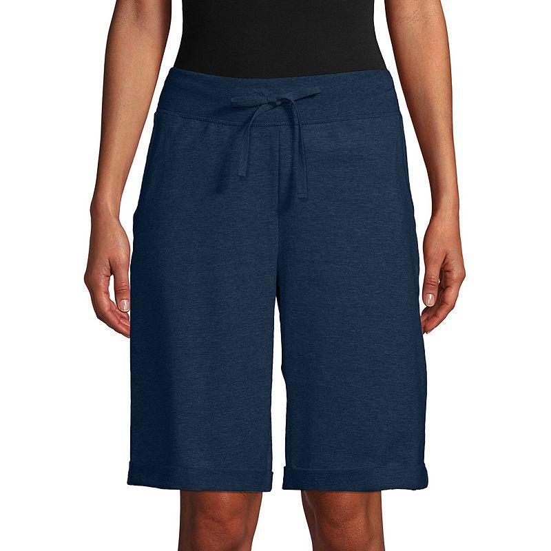 Women's Hanes® French-Terry Bermuda Shorts, Size: Large, Blue Product Image
