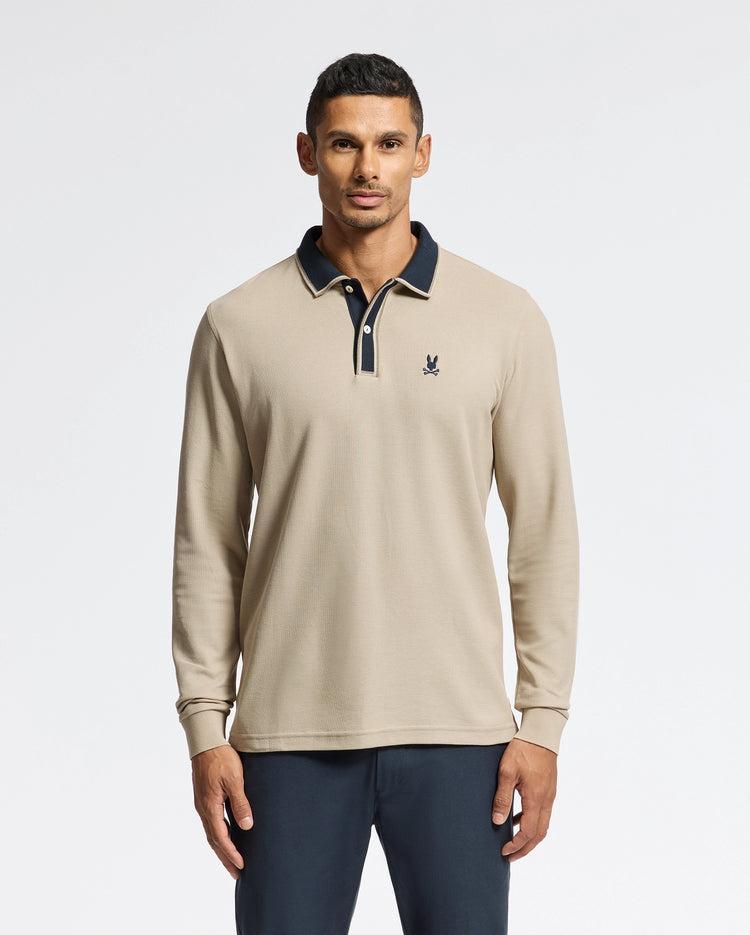 MENS KENT LONG SLEEVE PIQUE POLO - B6M935D200 Product Image
