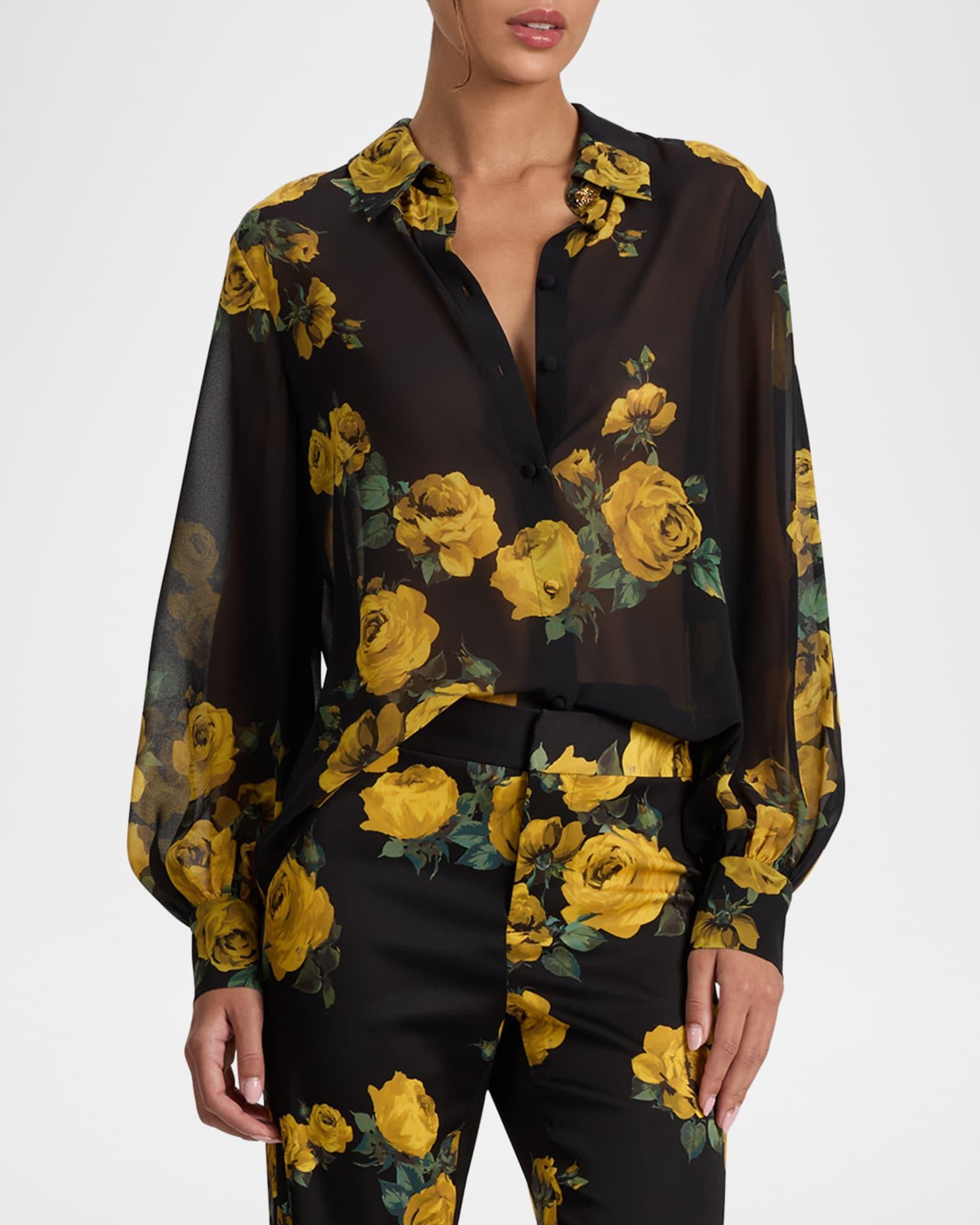 Candace Rosehips Blouson-Sleeve Buttoned Shirt Product Image
