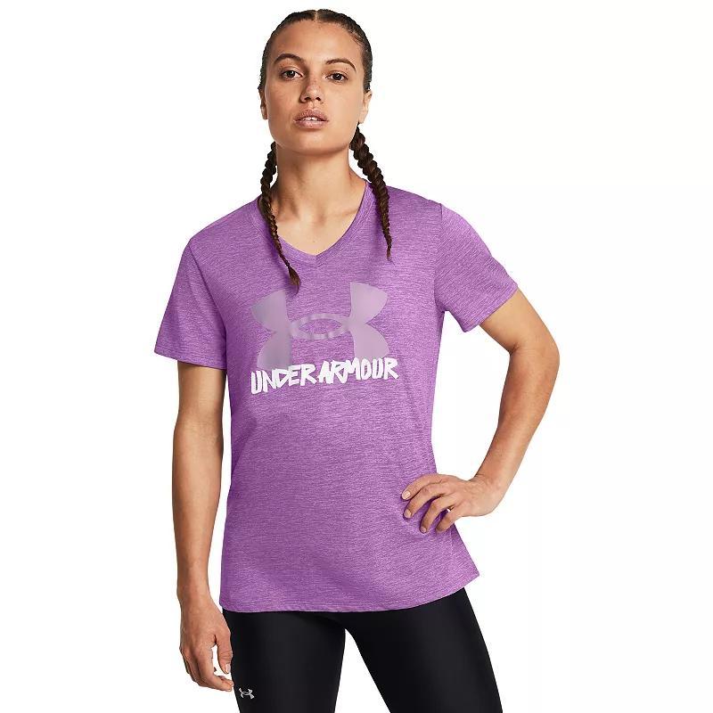 Women's Under Armour Tech™ Marker Short Sleeve Graphic Tee, Size: XXL, Ether Blue Product Image