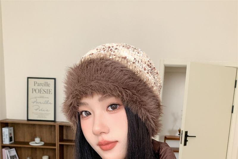 Melange Chenille Knit Beanie Product Image