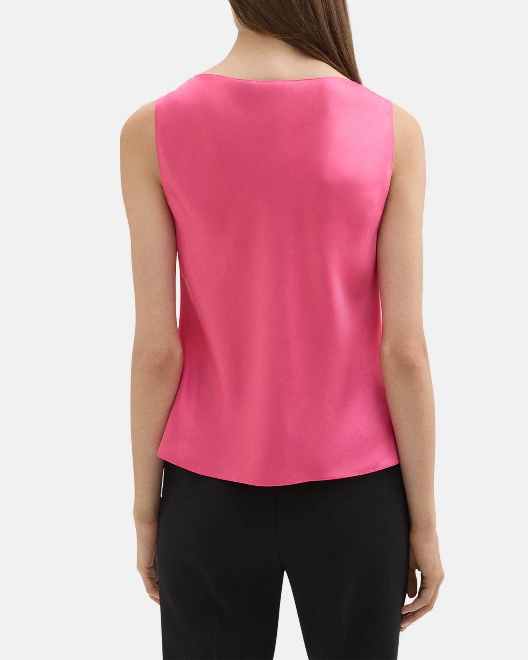 Cowl Neck Top in Crushed Satin Product Image