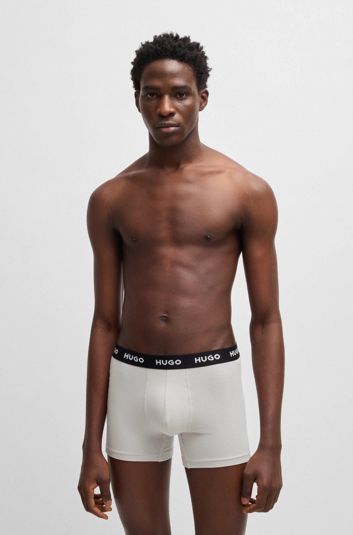 Three-pack of stretch-cotton boxer briefs with logos Product Image